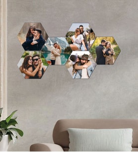 Kişiye Özel 6 Fotoğraflı Altıgen Mdf Tablo