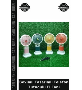#ElFanı USB Şarjlı Taşınabilir Meyve Figürlü Masaüstü Sevimli Tasarımlı Telefon Tutuculu El Fanı
