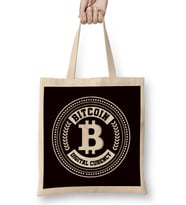 Bitcoin Digital Currency Crypto BTC Mining Gift Bez Çanta Uzun Saplı