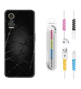 General Mobile GM 21 Pro GM 22 Pro Plus Kılıf Kablo Koruma Spiral Silikon Dikenli Tel 1779