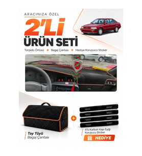 e-biz TOYOTA CARINA T170 (1988-1992) Uyumlu Torpido + Tay Tüyü Çanta - Siyah-Kahverengi - TO008