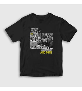 Presmono Unisex Çocuk Siyah Mikhail Tal V2 Büyükusta Satranç T-Shirt 421811tt