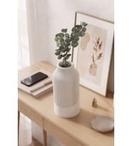 Bambu Modern Dekoratif Vazo & Çiçeklik Şık Salon Objesi - Beyaz
