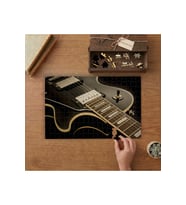 Yakın Çekim Gitar Tasarımı 240 parça Ahşap Puzzle Ahşap Kutuda MP03477