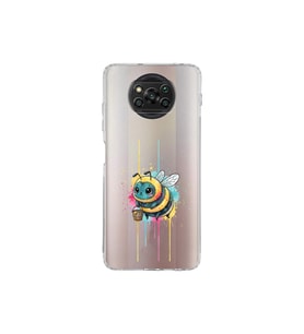 Poco X3 NFC ile uyumlu Splash arı tasarımlı şeffaf silikon kılıf