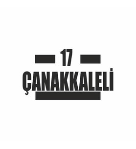 17 Çanakkaleli Araba Sticker siyah 16x9 CM (Siyah)
