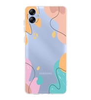 Samsung Galaxy A04e Uyumlu Kapak Karışık Renkler Tasarımlı Şeffaf Kılıf