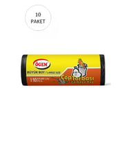 Büyük Boy Çöp Torbası 65 x 80 cm 10 Lu Rulo x 10 Paket = 100 Adet (Siyah)