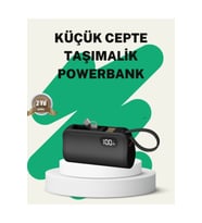 2000mAh Mini Powerbank Dahili Konektörlü PD 20W