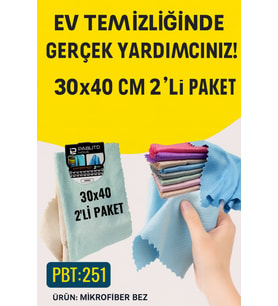 Pablito Pbt-251 2'li Mikrofiber Bez 30x40 Cm