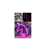 Hediyelik Unicorn Neon LED Gece Lambası Unicorn Dekoratif Neon LED Masa& Gece Lambası (Pembe-Pembe-Pembe)