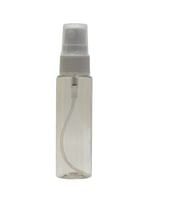30ml plastik şeffaf şişe beyaz sprey başlık, 24 adet, dezenfektan şişesi, plastik şişe, medikal şişe, boş şişe, parmak sprey başlık, spreyli şişe