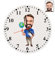 Kişiye Özel Öğretmen Tasarımlı Karikatür Duvar Saati 52