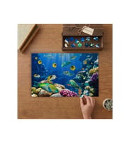 Denizaltı Canlıları Tasarımı 240 parça Ahşap Puzzle Ahşap Kutuda MP00784