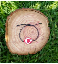 Miyuki Boncuk El Yapımı Bayrak Türk Bayrağı Ayarlanabilir Bileklik