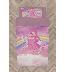 MEKTA HOME BEBEK VE ÇOCUK ODASI Gökuşağı ve Unicorn Desenli Nevresim Takımı