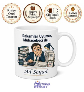 Vergi Haftasında Bilanço Hazırlayan Muhasebeci Uykusuzluk Kupa Bardak Hediye