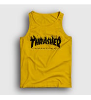 Presmono Unisex Sarı Logo V6 Thrasher Atlet 279542tt (Sarı)