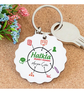 İsme Özel Halkla İlişkiler Uzmanı Papatya Anahtarlık