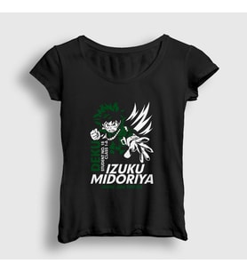 Presmono Kadın Siyah Izuku Anime Boku No Hero Academia T-Shirt 128718tt