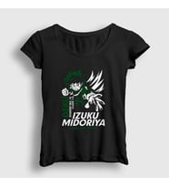 Presmono Kadın Siyah Izuku Anime Boku No Hero Academia T-Shirt 128718tt