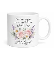 Anneler Günü Hediyesi Çiçek Desenli Baskılı Porselen Kupa Bardak Anneye Hediye