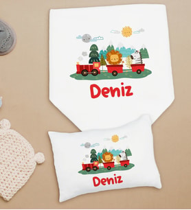 BK Kids Kişiye Özel İsimli Bebek Battaniye ve Yastık Hediye Seti, Yeni Doğan Bebek Hediyesi, Bebek Uyku Seti-25