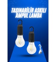 Askılı Kırılmaz Led Işık Kamp Bahçe Lambası Taşınabilir Led Ampul Şarjlı