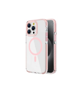 Apple iPhone 14 Pro Max Uyumlu Kılıf M-safe Şarj Özellikli Airbagli Takılabilir Askı Aparatlı Zore Nana Kapak (Pembe)