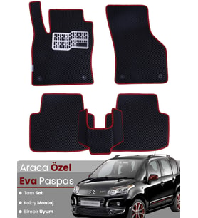 CİTROEN C3 PİCASSO (2009-2017) Uyumlu EVA Paspas Tam Set–Araca Özel,Su Geçirmez,Kolay Montaj