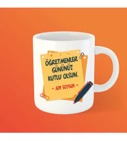 Öğretmenler Günün Kutlu Olsun Kişiye Özel Kupa (Beyaz - Beyaz)