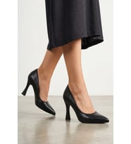 Celira Siyah Cilt Topuklu 8 Cm Kadın Stiletto Ayakkabı