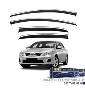 Toyota Uyumlu Corolla 2007-2014 Kromlu Cam Rüzgarlığı 4Lü Parça