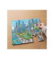 Modern Şehir - Yüksek Binalar Tasarımlı 24 Parça Ahşap Çocuk Puzzle