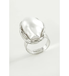 Oval İnci Metal Yüzük (Çok Renkli)