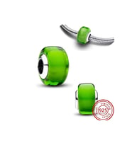 Mini Yeşil Murano Cam Charm 925 Ayar