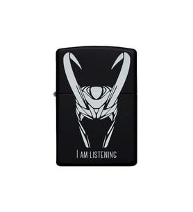 Loki Desenli Kişiye Özel İsimli Benzinli Siyah Metal Çakmak