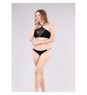Ruko Maio 2218-2 V Yaka Transparan Detaylı Boyundan Bağlamalı Bikini