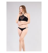 Ruko Maio 2218-2 V Yaka Transparan Detaylı Boyundan Bağlamalı Bikini
