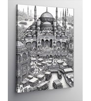 Kanvas Tablo Siyah Beyaz Cami