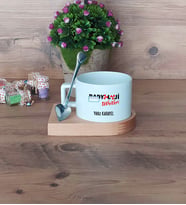 Radyoloji Teknikeri Kupa Bardak Kısa Ahşap Altlıklı Kaşıklı Tıp Bayramı Hediyesi Radyoloji Teknikerleri Günü Hediyesi