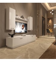 Decoraktiv Eko 5DB Slm Std Tv Ünitesi Tv Sehpası - Parlak Beyaz (Beyaz)