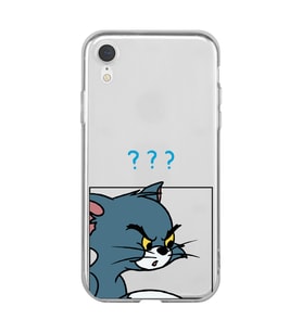 Iphone XR Uyumlu Tom ve Jerry Tasarımlı Şeffaf Telefon Kılıfı