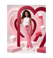 Kadın Viskon Pamuklu Pijama Altı Soft Örme Mevsimlik Ev Pantolonu Kırmızı