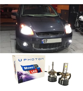 Ford Fiesta Mk5 Led Xenon Uzun + Kısa Far Ampulü H4 Mono Yeni Seri Beyaz 2001-2008