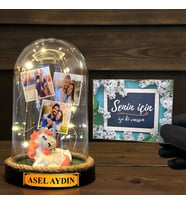 Sizlere Özel Tasarlanacak Led Işıklı Fanus Hediyesi Kişiye Özel Premium Hediye (Model 5)