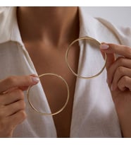 14K Altın Halka Küpe 1.8 mm 6.5 cm