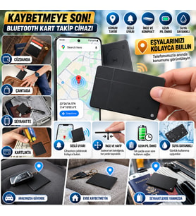 Micard Pro Gps Dijital Kartvizit Takip Kartı iOS ve Android Uyumlu (Siyah)