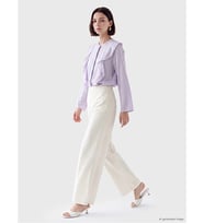 LCW Modest Ekru Yüksek Bel Geniş Paça Kadın Krep Pantolon