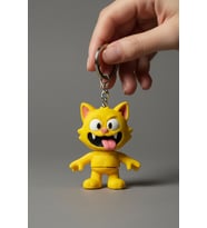 Çılgın Kedi Figürlü Hareketli Anahtarlık
